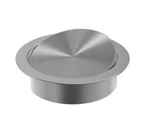 Silver Round Counter Top Waste Receptacle Flap Swing Bin